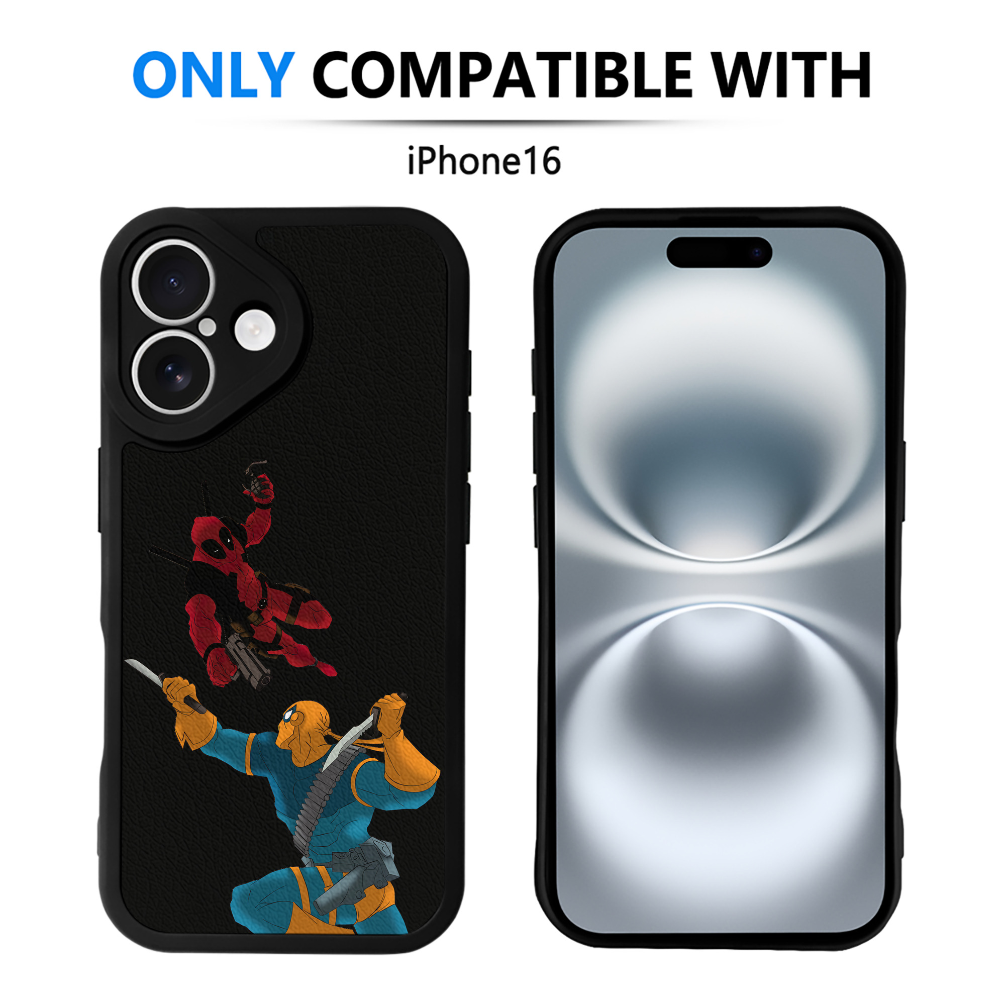 （画像用） Deadpool デッドプール 【iPhone 16シリーズ対応】シリコンスマホケース（レザー調） 材質：シリコン
